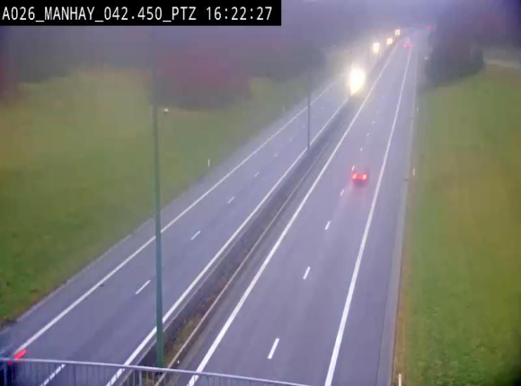 <h2>Webcam autoroute A26/E25 à hauteur de Manhay, à la jonction avec la N651 en direction de Liège - BK 42.4</h2>