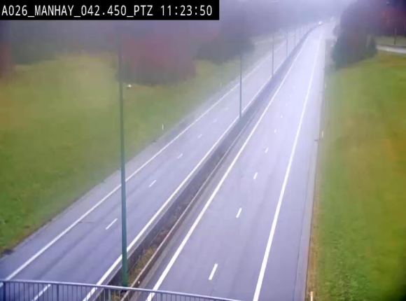 <h2>Webcam autoroute A26/E25 à hauteur de Manhay, à la jonction avec la N651 en direction de Liège - BK 42.4</h2>
