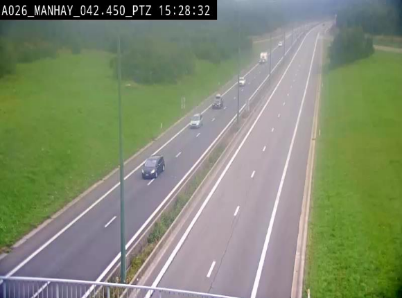 <h2>Webcam autoroute A26/E25 à hauteur de Manhay, à la jonction avec la N651 en direction de Liège - BK 42.4</h2>