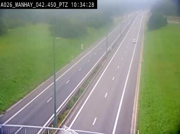 <h2>Webcam autoroute A26/E25 à hauteur de Manhay, à la jonction avec la N651 en direction de Liège - BK 42.4</h2>