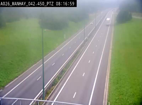 <h2>Webcam autoroute A26/E25 à hauteur de Manhay, à la jonction avec la N651 en direction de Liège - BK 42.4</h2>