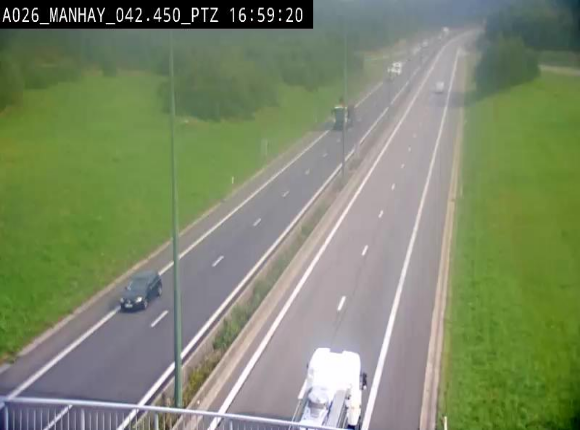 <h2>Webcam autoroute A26/E25 à hauteur de Manhay, à la jonction avec la N651 en direction de Liège - BK 42.4</h2>