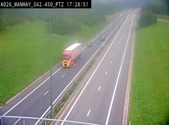 <h2>Webcam autoroute A26/E25 à hauteur de Manhay, à la jonction avec la N651 en direction de Liège - BK 42.4</h2>
