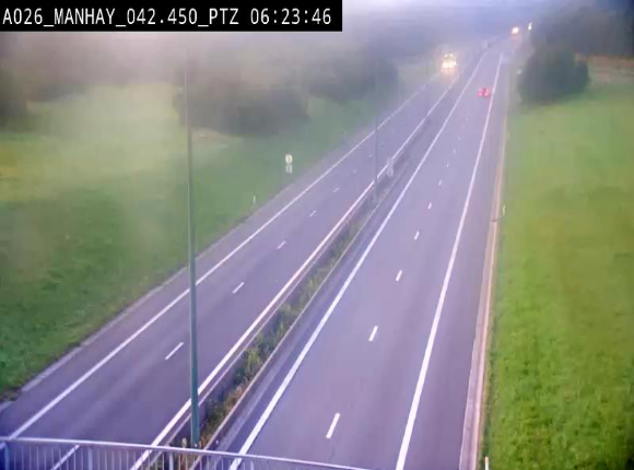 <h2>Webcam autoroute A26/E25 à hauteur de Manhay, à la jonction avec la N651 en direction de Liège - BK 42.4</h2>