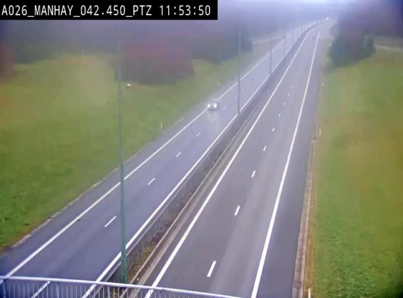 <h2>Webcam autoroute A26/E25 à hauteur de Manhay, à la jonction avec la N651 en direction de Liège - BK 42.4</h2>