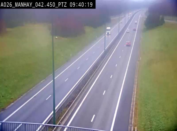 <h2>Webcam autoroute A26/E25 à hauteur de Manhay, à la jonction avec la N651 en direction de Liège - BK 42.4</h2>