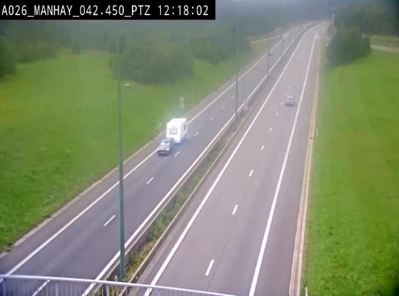 <h2>Webcam autoroute A26/E25 à hauteur de Manhay, à la jonction avec la N651 en direction de Liège - BK 42.4</h2>
