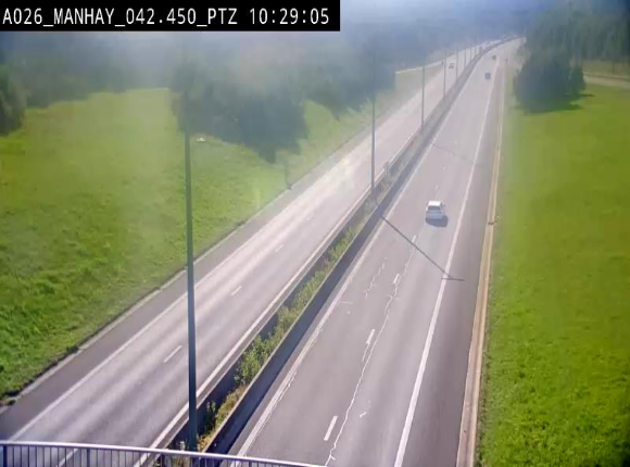 <h2>Webcam autoroute A26/E25 à hauteur de Manhay, à la jonction avec la N651 en direction de Liège - BK 42.4</h2>