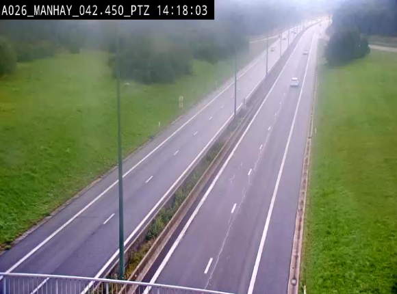 <h2>Webcam autoroute A26/E25 à hauteur de Manhay, à la jonction avec la N651 en direction de Liège - BK 42.4</h2>