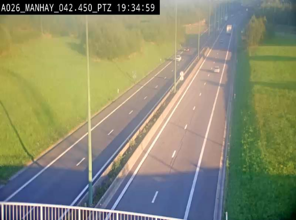 <h2>Webcam autoroute A26/E25 à hauteur de Manhay, à la jonction avec la N651 en direction de Liège - BK 42.4</h2>