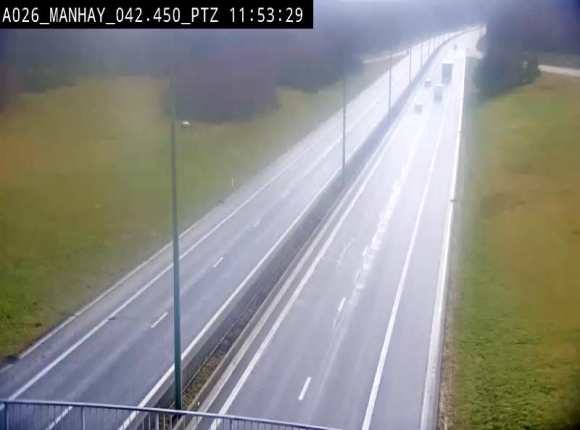 Webcam autoroute A26/E25 à hauteur de Manhay, à la jonction avec la N651 en direction de Liège - BK 42.4