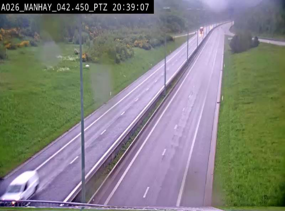 Webcam autoroute A26/E25 à hauteur de Manhay, à la jonction avec la N651 en direction de Liège - BK 42.4