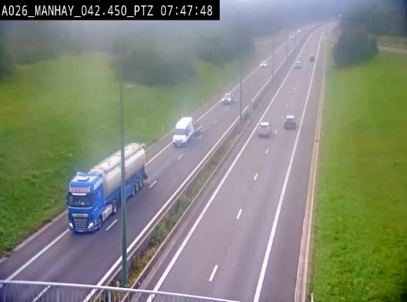 <h2>Webcam autoroute A26/E25 à hauteur de Manhay, à la jonction avec la N651 en direction de Liège - BK 42.4</h2>