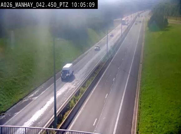 <h2>Webcam autoroute A26/E25 à hauteur de Manhay, à la jonction avec la N651 en direction de Liège - BK 42.4</h2>