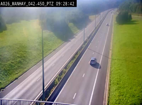 <h2>Webcam autoroute A26/E25 à hauteur de Manhay, à la jonction avec la N651 en direction de Liège - BK 42.4</h2>