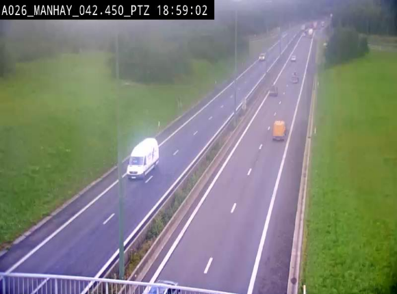 <h2>Webcam autoroute A26/E25 à hauteur de Manhay, à la jonction avec la N651 en direction de Liège - BK 42.4</h2>