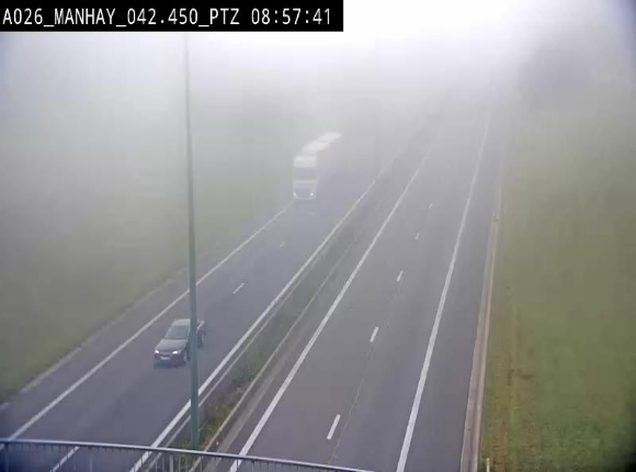 <h2>Webcam autoroute A26/E25 à hauteur de Manhay, à la jonction avec la N651 en direction de Liège - BK 42.4</h2>