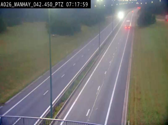 <h2>Webcam autoroute A26/E25 à hauteur de Manhay, à la jonction avec la N651 en direction de Liège - BK 42.4</h2>