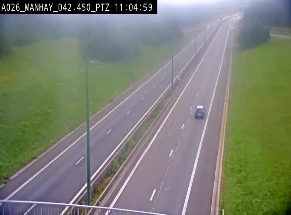 <h2>Webcam autoroute A26/E25 à hauteur de Manhay, à la jonction avec la N651 en direction de Liège - BK 42.4</h2>