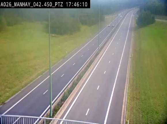 <h2>Webcam autoroute A26/E25 à hauteur de Manhay, à la jonction avec la N651 en direction de Liège - BK 42.4</h2>