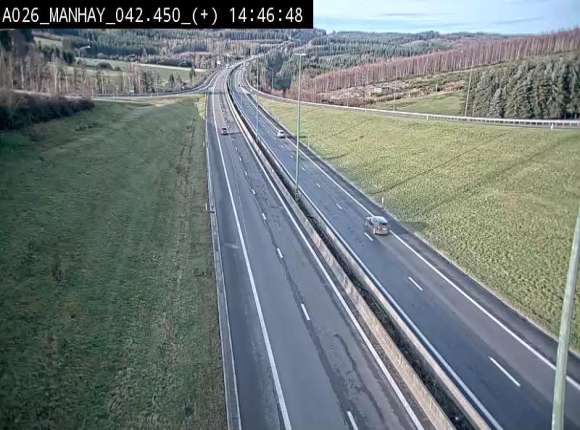 Webcam autoroute A26/E25 à hauteur de Manhay, à la jonction avec la N651 en direction de Luxembourg - BK 42.4