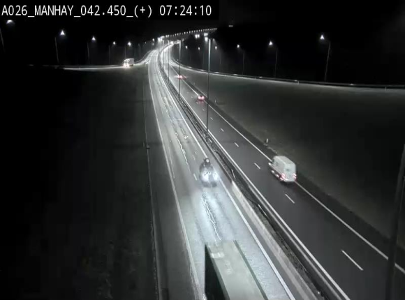 <h2>Webcam autoroute A26/E25 à hauteur de Manhay, à la jonction avec la N651 en direction de Luxembourg - BK 42.4</h2>