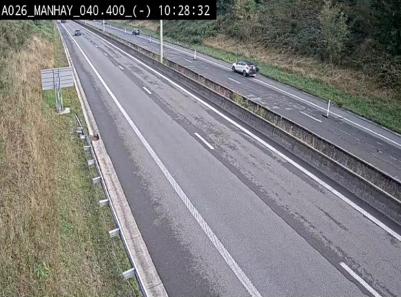 <h2>Webcam autoroute A26/E25 à hauteur de Manhay, après la jonction avec la N651 en direction de Liège - BK 40.4</h2>