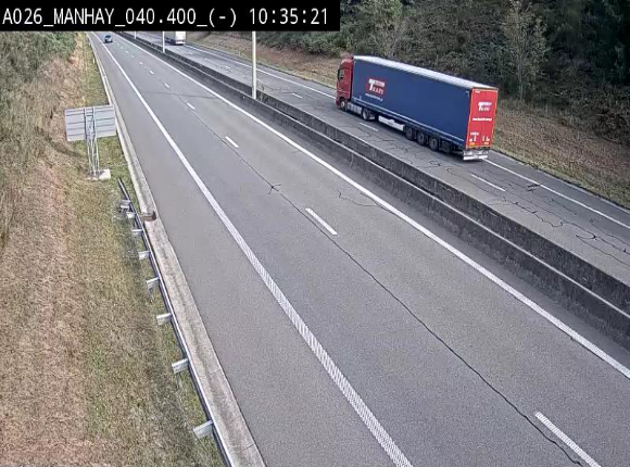 <h2>Webcam autoroute A26/E25 à hauteur de Manhay, après la jonction avec la N651 en direction de Liège - BK 40.4</h2>