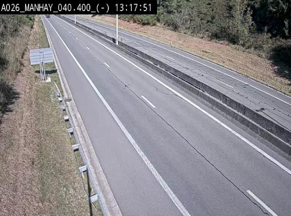 <h2>Webcam autoroute A26/E25 à hauteur de Manhay, après la jonction avec la N651 en direction de Liège - BK 40.4</h2>