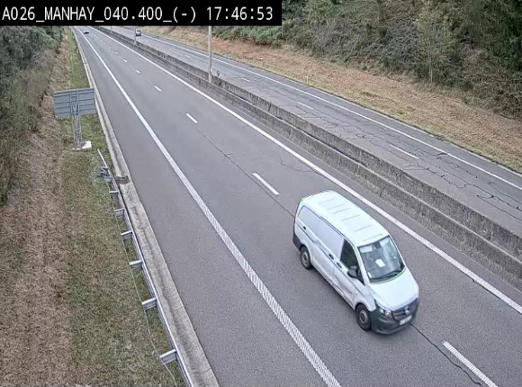 <h2>Webcam autoroute A26/E25 à hauteur de Manhay, après la jonction avec la N651 en direction de Liège - BK 40.4</h2>