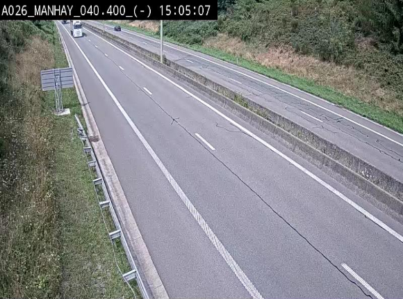 <h2>Webcam autoroute A26/E25 à hauteur de Manhay, après la jonction avec la N651 en direction de Liège - BK 40.4</h2>
