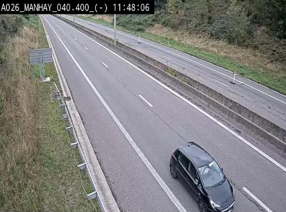 <h2>Webcam autoroute A26/E25 à hauteur de Manhay, après la jonction avec la N651 en direction de Liège - BK 40.4</h2>