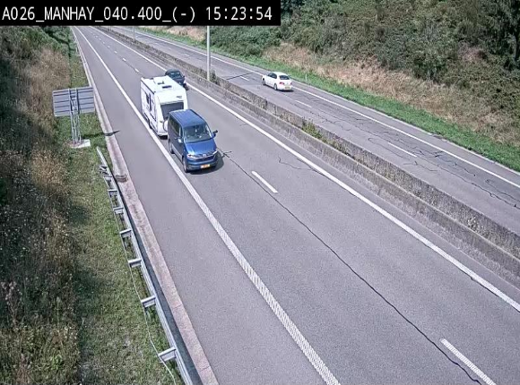 <h2>Webcam autoroute A26/E25 à hauteur de Manhay, après la jonction avec la N651 en direction de Liège - BK 40.4</h2>