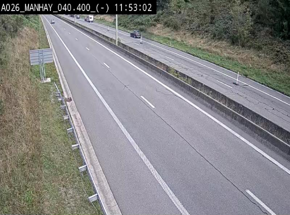 <h2>Webcam autoroute A26/E25 à hauteur de Manhay, après la jonction avec la N651 en direction de Liège - BK 40.4</h2>
