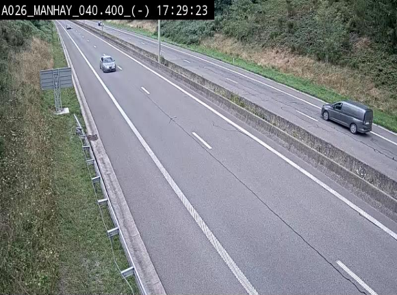<h2>Webcam autoroute A26/E25 à hauteur de Manhay, après la jonction avec la N651 en direction de Liège - BK 40.4</h2>