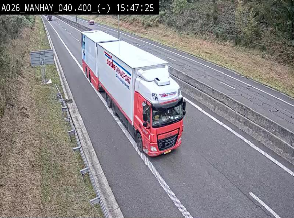 <h2>Webcam autoroute A26/E25 à hauteur de Manhay, après la jonction avec la N651 en direction de Liège - BK 40.4</h2>