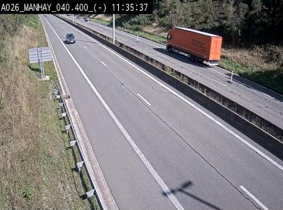 <h2>Webcam autoroute A26/E25 à hauteur de Manhay, après la jonction avec la N651 en direction de Liège - BK 40.4</h2>