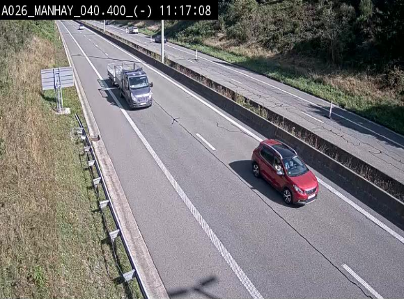 <h2>Webcam autoroute A26/E25 à hauteur de Manhay, après la jonction avec la N651 en direction de Liège - BK 40.4</h2>