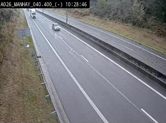 <h2>Webcam autoroute A26/E25 à hauteur de Manhay, après la jonction avec la N651 en direction de Liège - BK 40.4</h2>