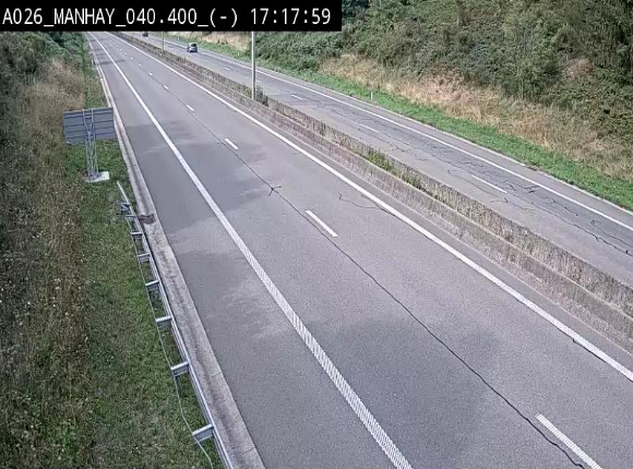 <h2>Webcam autoroute A26/E25 à hauteur de Manhay, après la jonction avec la N651 en direction de Liège - BK 40.4</h2>