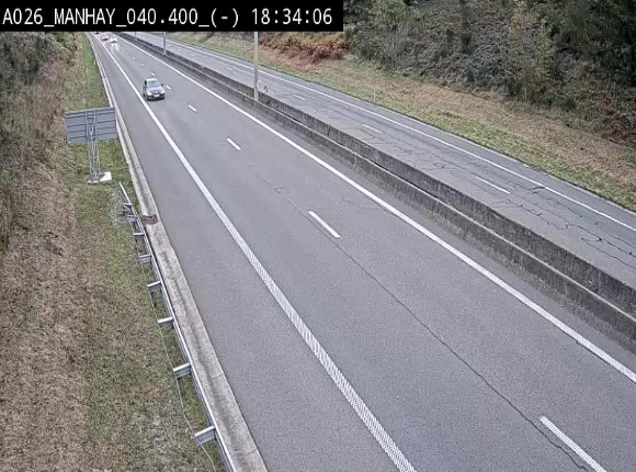 <h2>Webcam autoroute A26/E25 à hauteur de Manhay, après la jonction avec la N651 en direction de Liège - BK 40.4</h2>
