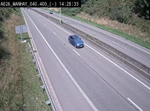 <h2>Webcam autoroute A26/E25 à hauteur de Manhay, après la jonction avec la N651 en direction de Liège - BK 40.4</h2>