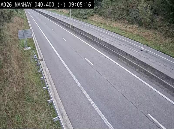 Webcam autoroute A26/E25 à hauteur de Manhay, après la jonction avec la N651 en direction de Liège - BK 40.4
