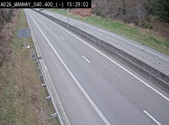 <h2>Webcam autoroute A26/E25 à hauteur de Manhay, après la jonction avec la N651 en direction de Liège - BK 40.4</h2>