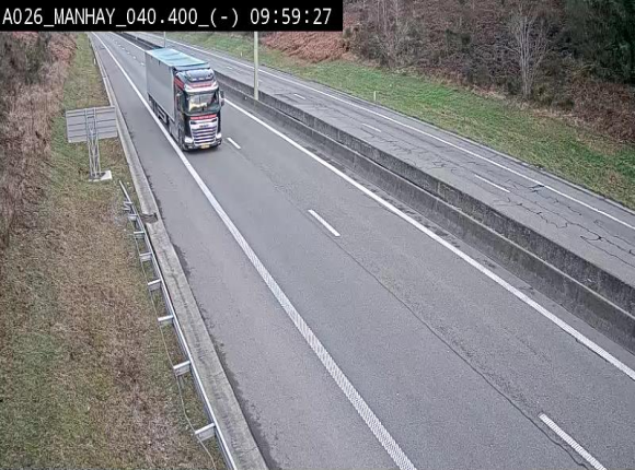 <h2>Webcam autoroute A26/E25 à hauteur de Manhay, après la jonction avec la N651 en direction de Liège - BK 40.4</h2>