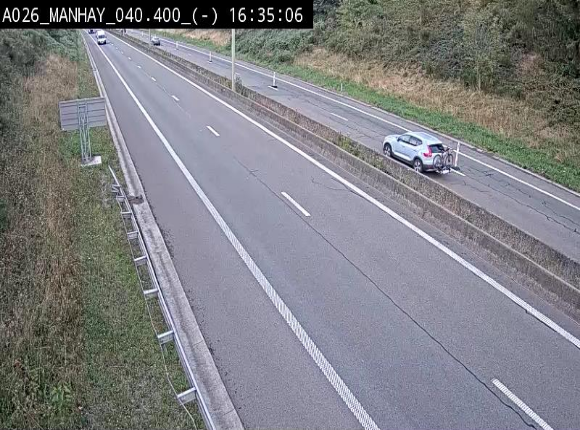 <h2>Webcam autoroute A26/E25 à hauteur de Manhay, après la jonction avec la N651 en direction de Liège - BK 40.4</h2>