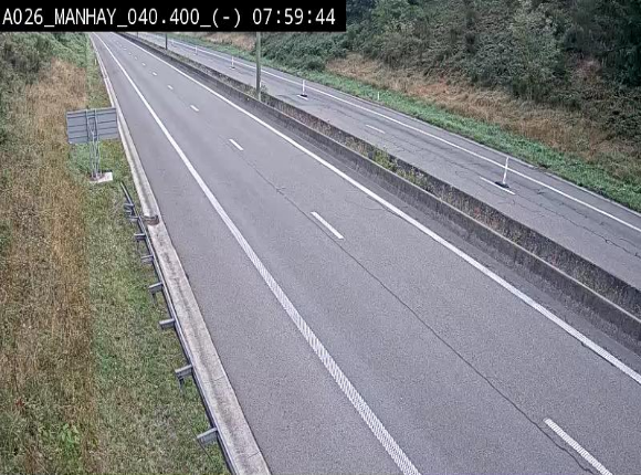 <h2>Webcam autoroute A26/E25 à hauteur de Manhay, après la jonction avec la N651 en direction de Liège - BK 40.4</h2>