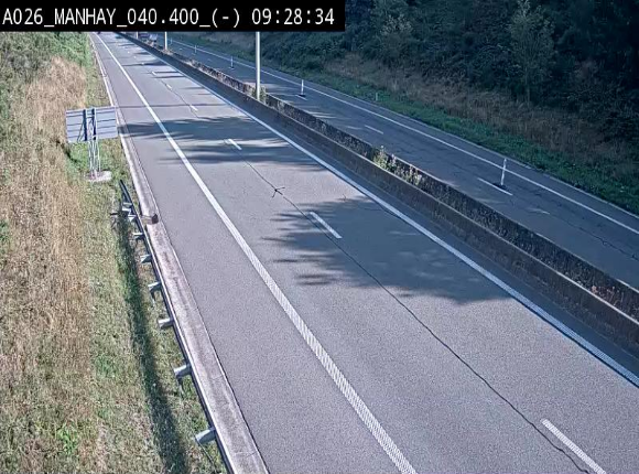 <h2>Webcam autoroute A26/E25 à hauteur de Manhay, après la jonction avec la N651 en direction de Liège - BK 40.4</h2>