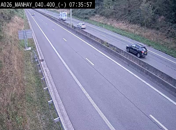 <h2>Webcam autoroute A26/E25 à hauteur de Manhay, après la jonction avec la N651 en direction de Liège - BK 40.4</h2>