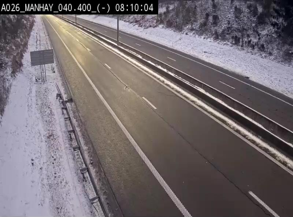 Webcam autoroute A26/E25 à hauteur de Manhay, après la jonction avec la N651 en direction de Liège - BK 40.4